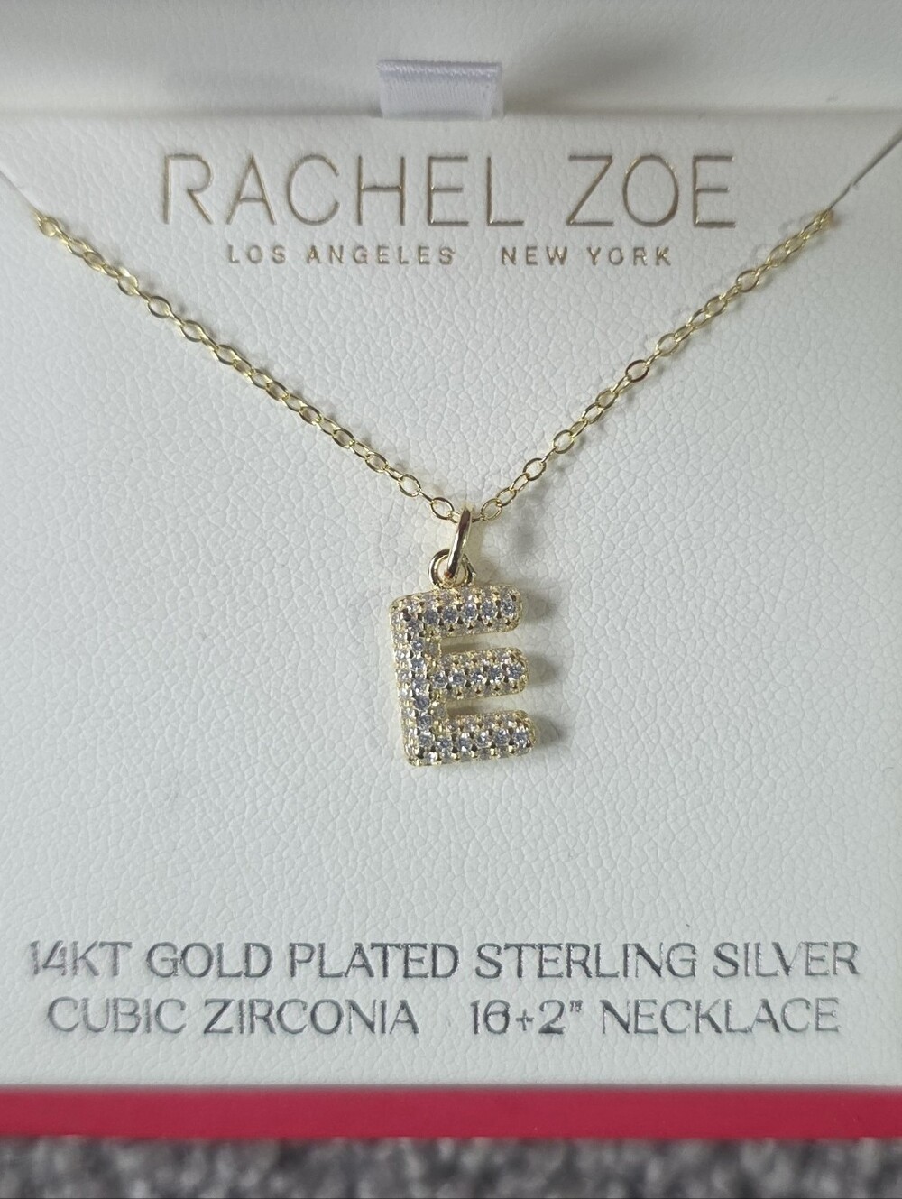 Rachel Zoe Letter "E" Necklace, 14K Gold Plated Sterling Silver